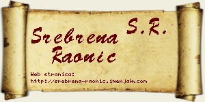 Srebrena Raonić vizit kartica